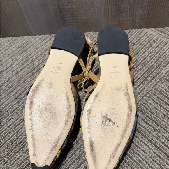 Fendi Women's Multicolor Pattern Flats - Picture 3 of 3